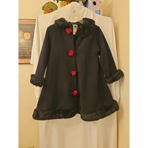 Goodlad ~ Girls ~ Fleece ~ Dressy ~ Coat ~ Size 5 ~ Fur Trim